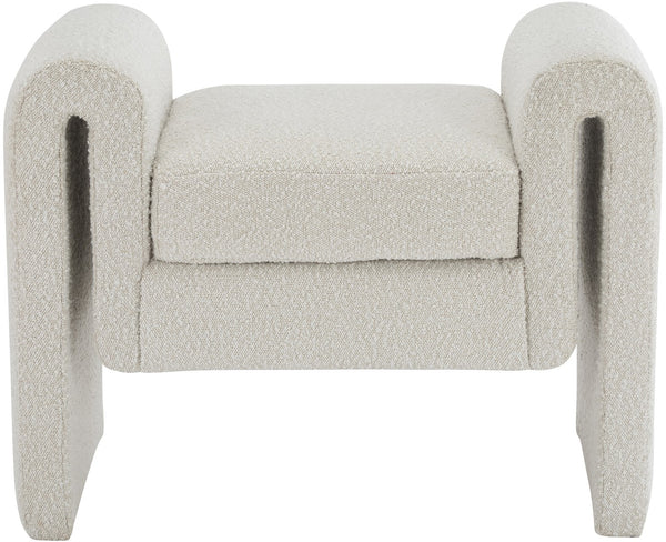 Stylus Boucle Fabric / Engineered Wood / Foam Contemporary Cream Boucle Fabric Bench - 31.5" W x 17" D x 24.5" H