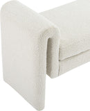 Stylus Boucle Fabric / Engineered Wood / Foam Contemporary Cream Boucle Fabric Bench - 31.5" W x 17" D x 24.5" H
