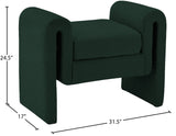 Stylus Boucle Fabric / Engineered Wood / Foam Contemporary Green Boucle Fabric Bench - 31.5" W x 17" D x 24.5" H