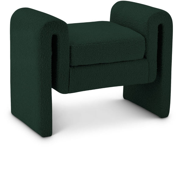 Stylus Boucle Fabric / Engineered Wood / Foam Contemporary Green Boucle Fabric Bench - 31.5" W x 17" D x 24.5" H