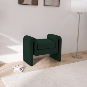 Stylus Boucle Fabric / Engineered Wood / Foam Contemporary Green Boucle Fabric Bench - 31.5" W x 17" D x 24.5" H