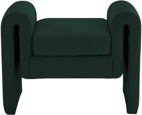 Stylus Boucle Fabric / Engineered Wood / Foam Contemporary Green Boucle Fabric Bench - 31.5" W x 17" D x 24.5" H