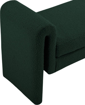 Stylus Boucle Fabric / Engineered Wood / Foam Contemporary Green Boucle Fabric Bench - 31.5" W x 17" D x 24.5" H