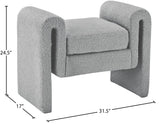 Stylus Boucle Fabric / Engineered Wood / Foam Contemporary Grey Boucle Fabric Bench - 31.5" W x 17" D x 24.5" H