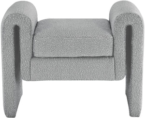 Stylus Boucle Fabric / Engineered Wood / Foam Contemporary Grey Boucle Fabric Bench - 31.5" W x 17" D x 24.5" H