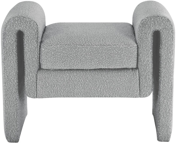 Stylus Boucle Fabric / Engineered Wood / Foam Contemporary Grey Boucle Fabric Bench - 31.5" W x 17" D x 24.5" H