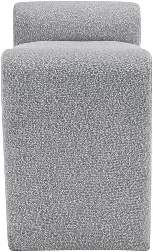 Stylus Boucle Fabric / Engineered Wood / Foam Contemporary Grey Boucle Fabric Bench - 31.5" W x 17" D x 24.5" H
