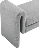 Stylus Boucle Fabric / Engineered Wood / Foam Contemporary Grey Boucle Fabric Bench - 31.5" W x 17" D x 24.5" H