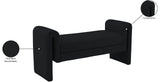 Stylus Boucle Fabric / Engineered Wood / Foam Contemporary Black Boucle Fabric Bench - 51" W x 17" D x 24.5" H