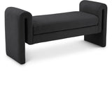 Stylus Boucle Fabric / Engineered Wood / Foam Contemporary Black Boucle Fabric Bench - 51" W x 17" D x 24.5" H