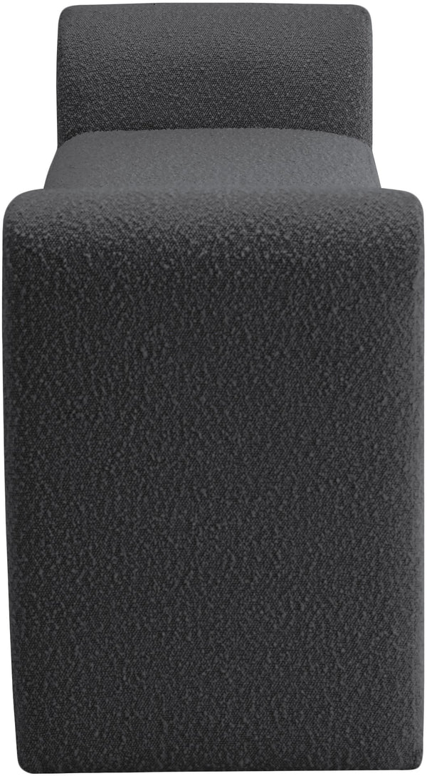 Stylus Boucle Fabric / Engineered Wood / Foam Contemporary Black Boucle Fabric Bench - 51" W x 17" D x 24.5" H