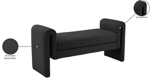 Stylus Boucle Fabric / Engineered Wood / Foam Contemporary Cream Boucle Fabric Bench - 51" W x 17" D x 24.5" H