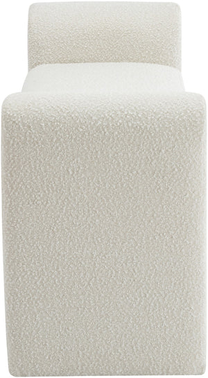 Stylus Boucle Fabric / Engineered Wood / Foam Contemporary Cream Boucle Fabric Bench - 51" W x 17" D x 24.5" H