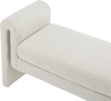 Stylus Boucle Fabric / Engineered Wood / Foam Contemporary Cream Boucle Fabric Bench - 51" W x 17" D x 24.5" H