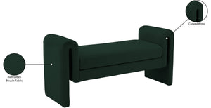 Stylus Boucle Fabric / Engineered Wood / Foam Contemporary Green Boucle Fabric Bench - 51" W x 17" D x 24.5" H