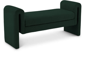 Stylus Boucle Fabric / Engineered Wood / Foam Contemporary Green Boucle Fabric Bench - 51" W x 17" D x 24.5" H