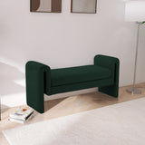 Stylus Boucle Fabric / Engineered Wood / Foam Contemporary Green Boucle Fabric Bench - 51" W x 17" D x 24.5" H