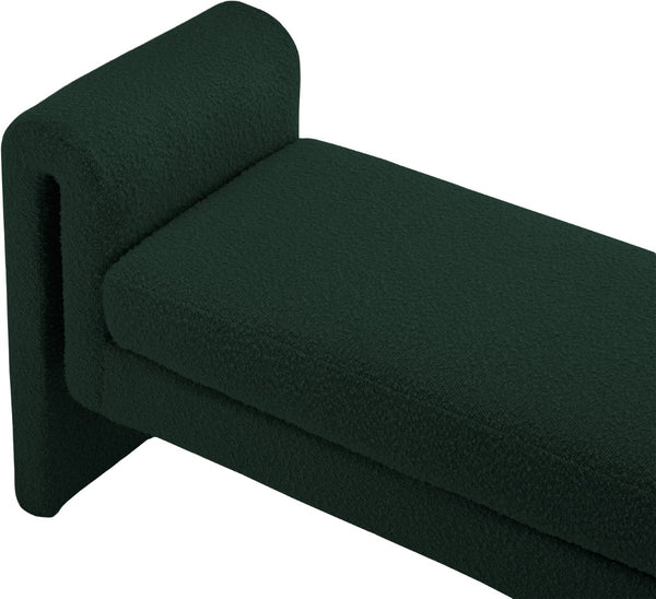 Stylus Boucle Fabric / Engineered Wood / Foam Contemporary Green Boucle Fabric Bench - 51" W x 17" D x 24.5" H