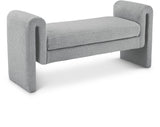 Stylus Boucle Fabric / Engineered Wood / Foam Contemporary Grey Boucle Fabric Bench - 51" W x 17" D x 24.5" H
