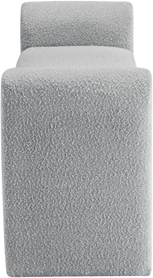 Stylus Boucle Fabric / Engineered Wood / Foam Contemporary Grey Boucle Fabric Bench - 51" W x 17" D x 24.5" H