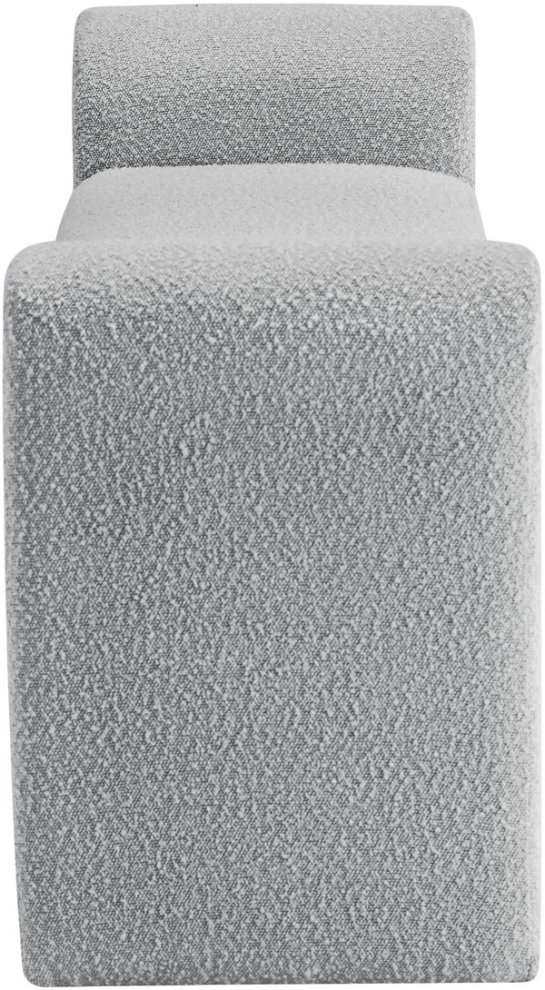 Stylus Boucle Fabric / Engineered Wood / Foam Contemporary Grey Boucle Fabric Bench - 51" W x 17" D x 24.5" H