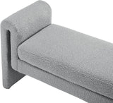 Stylus Boucle Fabric / Engineered Wood / Foam Contemporary Grey Boucle Fabric Bench - 51" W x 17" D x 24.5" H