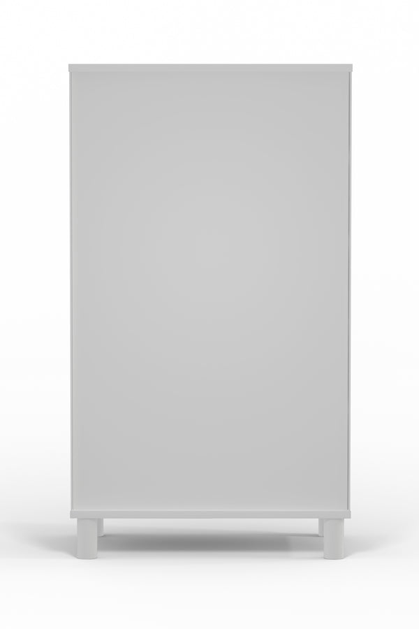 Alpine Furniture Stapleton 5 Drawer Chest, White 2090-05 White Mahogany Solids & Veneer 27.5 x 20 x 48