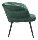 English Elm EE2831 100% Polyester, Plywood, Steel Modern Commercial Grade Accent Chair Green, Black 100% Polyester, Plywood, Steel