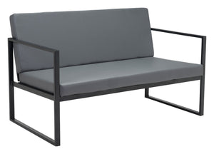 Zuo Modern Claremont 100% Polyurethane, Plywood, Steel Modern Commercial Grade Sofa Gray, Black 100% Polyurethane, Plywood, Steel