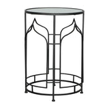 Sagebrook Home Contemporary Metal, Set of 2 -  21/23"h Side Tables, Black 16539 Black Metal