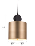 Zuo Modern Myson Steel Modern Commercial Grade Ceiling Lamp Gold, Black Steel