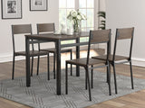 Contemporary 5-piece Dining Set Ark Brown and Matte Black