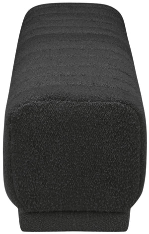 Heathrow Boucle Fabric / Engineered Wood / Foam Contemporary Black Boucle Fabric Ottoman/Bench - 52" W x 16" D x 16" H