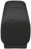 Heathrow Boucle Fabric / Engineered Wood / Foam Contemporary Black Boucle Fabric Ottoman/Bench - 52" W x 16" D x 16" H