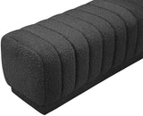 Heathrow Boucle Fabric / Engineered Wood / Foam Contemporary Black Boucle Fabric Ottoman/Bench - 52" W x 16" D x 16" H