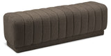 Heathrow Boucle Fabric / Engineered Wood / Foam Contemporary Brown Boucle Fabric Ottoman/Bench - 52" W x 16" D x 16" H