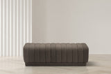 Heathrow Boucle Fabric / Engineered Wood / Foam Contemporary Brown Boucle Fabric Ottoman/Bench - 52" W x 16" D x 16" H