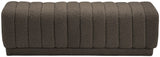 Heathrow Boucle Fabric / Engineered Wood / Foam Contemporary Brown Boucle Fabric Ottoman/Bench - 52" W x 16" D x 16" H