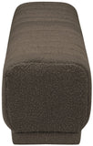 Heathrow Boucle Fabric / Engineered Wood / Foam Contemporary Brown Boucle Fabric Ottoman/Bench - 52" W x 16" D x 16" H