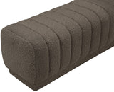 Heathrow Boucle Fabric / Engineered Wood / Foam Contemporary Brown Boucle Fabric Ottoman/Bench - 52" W x 16" D x 16" H