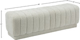 Heathrow Boucle Fabric / Engineered Wood / Foam Contemporary Cream Boucle Fabric Ottoman/Bench - 52" W x 16" D x 16" H