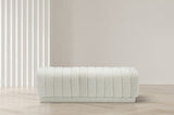 Heathrow Boucle Fabric / Engineered Wood / Foam Contemporary Cream Boucle Fabric Ottoman/Bench - 52" W x 16" D x 16" H