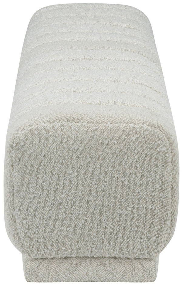 Heathrow Boucle Fabric / Engineered Wood / Foam Contemporary Cream Boucle Fabric Ottoman/Bench - 52" W x 16" D x 16" H