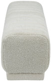 Heathrow Boucle Fabric / Engineered Wood / Foam Contemporary Cream Boucle Fabric Ottoman/Bench - 52" W x 16" D x 16" H