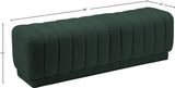 Heathrow Boucle Fabric / Engineered Wood / Foam Contemporary Green Boucle Fabric Ottoman/Bench - 52" W x 16" D x 16" H