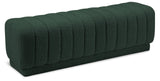 Heathrow Boucle Fabric / Engineered Wood / Foam Contemporary Green Boucle Fabric Ottoman/Bench - 52" W x 16" D x 16" H