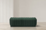 Heathrow Boucle Fabric / Engineered Wood / Foam Contemporary Green Boucle Fabric Ottoman/Bench - 52" W x 16" D x 16" H