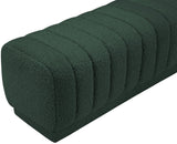 Heathrow Boucle Fabric / Engineered Wood / Foam Contemporary Green Boucle Fabric Ottoman/Bench - 52" W x 16" D x 16" H