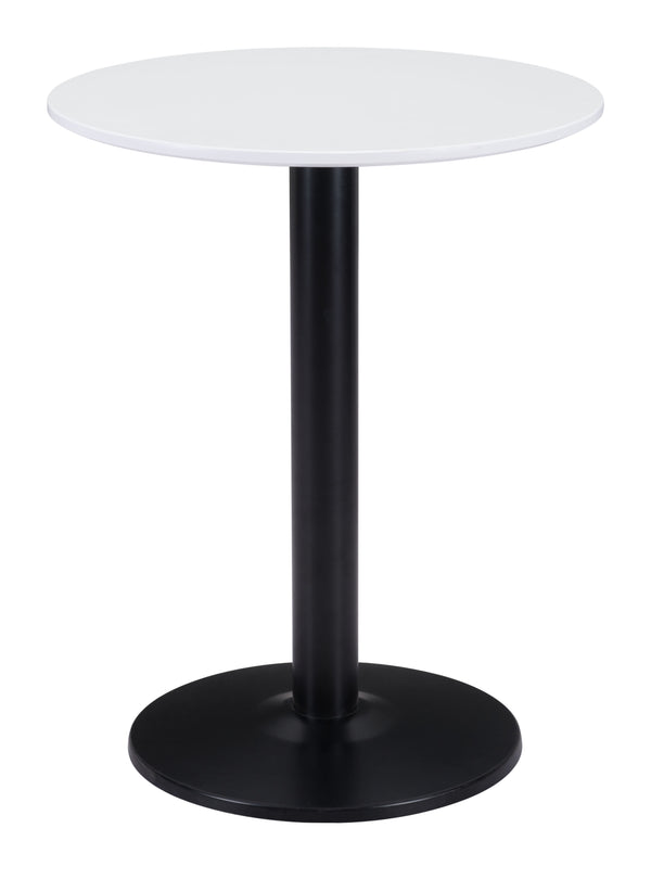 Zuo Modern Alto MDF, Steel Modern Commercial Grade Bistro Table White, Black MDF, Steel