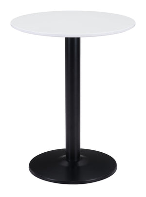 Zuo Modern Alto MDF, Steel Modern Commercial Grade Bistro Table White, Black MDF, Steel